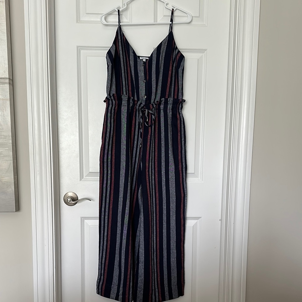 Striped Jumpsuit with Adjustable Straps